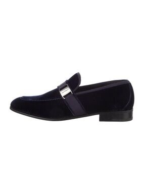 NEW Salvatore Ferragamo Men's Velvet Loafers in Navy RARE
